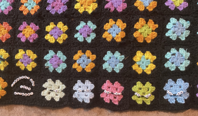 Close-up of temperature crochet afghan www.dlstewart.com