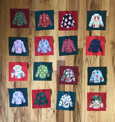 Layout for the sweater quilt blocks www.dlstewart.com