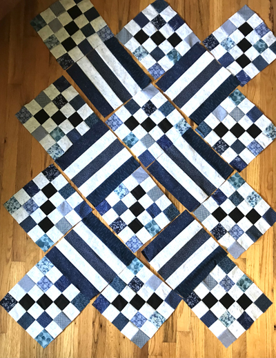 Layout of the ice-blue quilt www.dlstewart.com