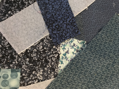 Blue fabric selection www.dlstewart.com