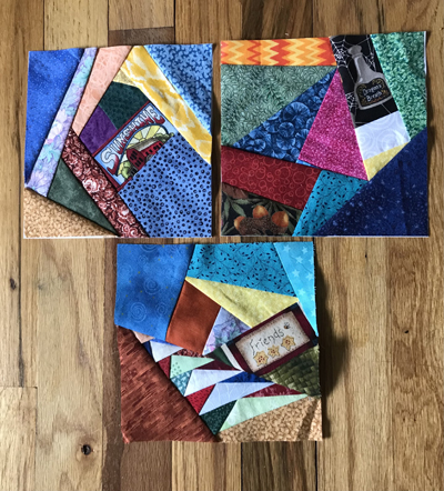 Three Crazy Quilt Blocks www.dlstewart.com