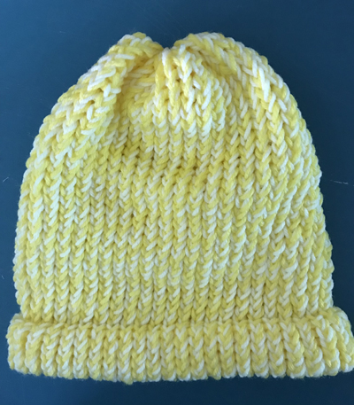 Lemon-drop Loom Knitted Hat www.dlstewart.com