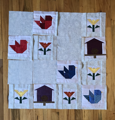 Layout for the songbird quilt www.dlstewart.com