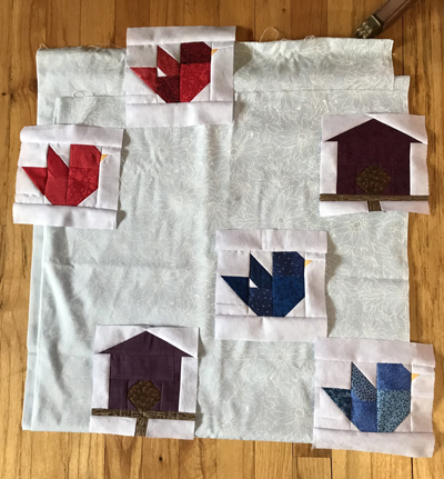 Mockup of songbird quilt www.dlstewart.com