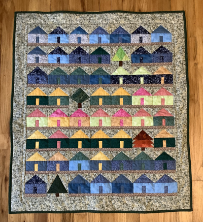 Temperature Quilt -  houses and trees www.dlstewart.com